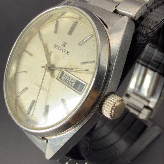 Edox automático vintage suizo día y fecha
